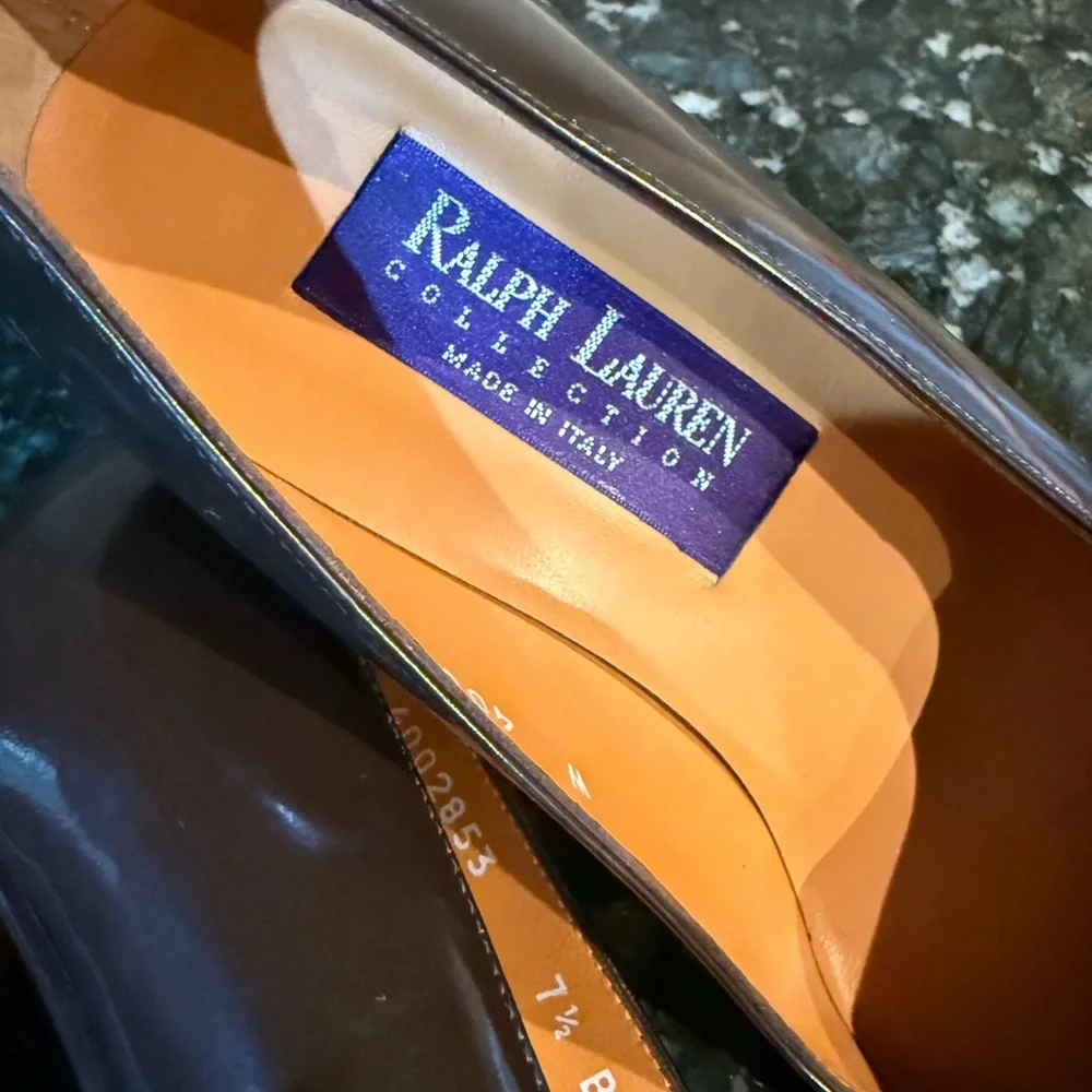 90s Ralph Lauren Purple Label Italian Mod Loafer Brown Heel size 7.5‎ NWOT R